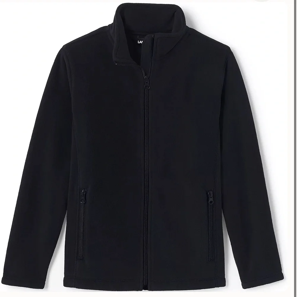 Lands' End Kids Full Zip Mid Weight Fleece Jacket Classic Warm Cozy‎ Winter